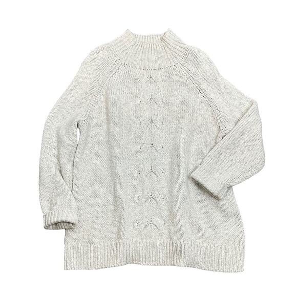 LA Hearts Tunic Cable Knit Oversized Sweater Pale Heather Gray Size S - Picture 1 of 8